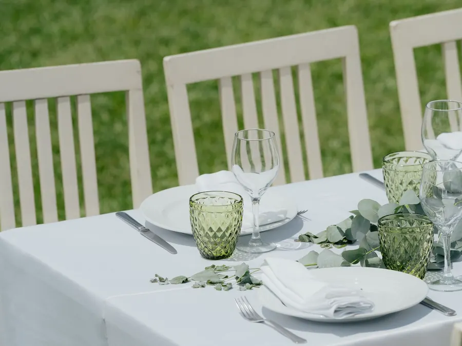 White Round Table Linen for rent in Houston TX - A&G Party Rental