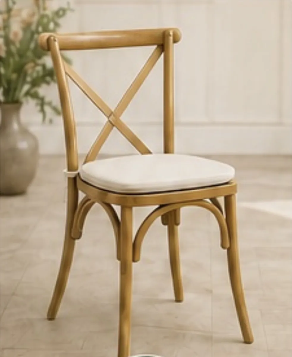 Light Oak Crossback Chair for rent in Houston TX - A&G Party Rental